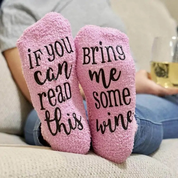 Bring Me Some Wine Printed Socks