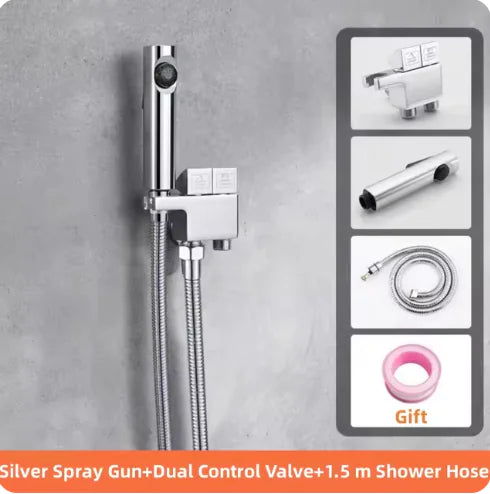 High-Pressure Bidet Spray Set with Valve