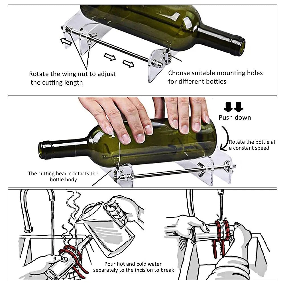 Glass Bottle Cutter Kit Beer Wine Jar DIY Cutting Machine Craft Recycle Tools US