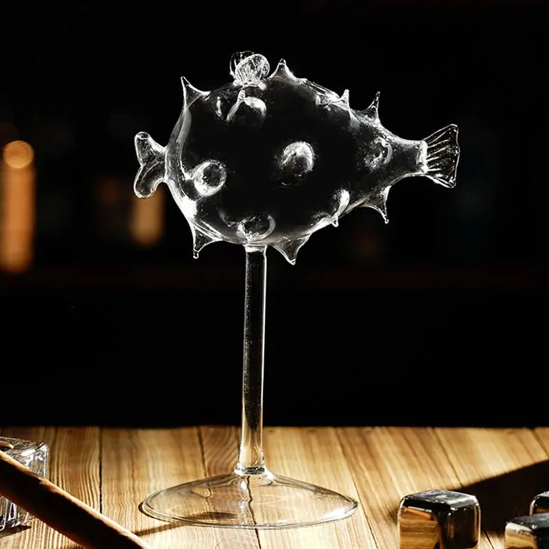 Creative Pufferfish Cocktail Transparent Glass